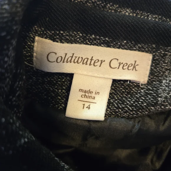 Coldwater Creek Black and Gray Patchwork Retro Boho Blazer - Picture 9 of 13